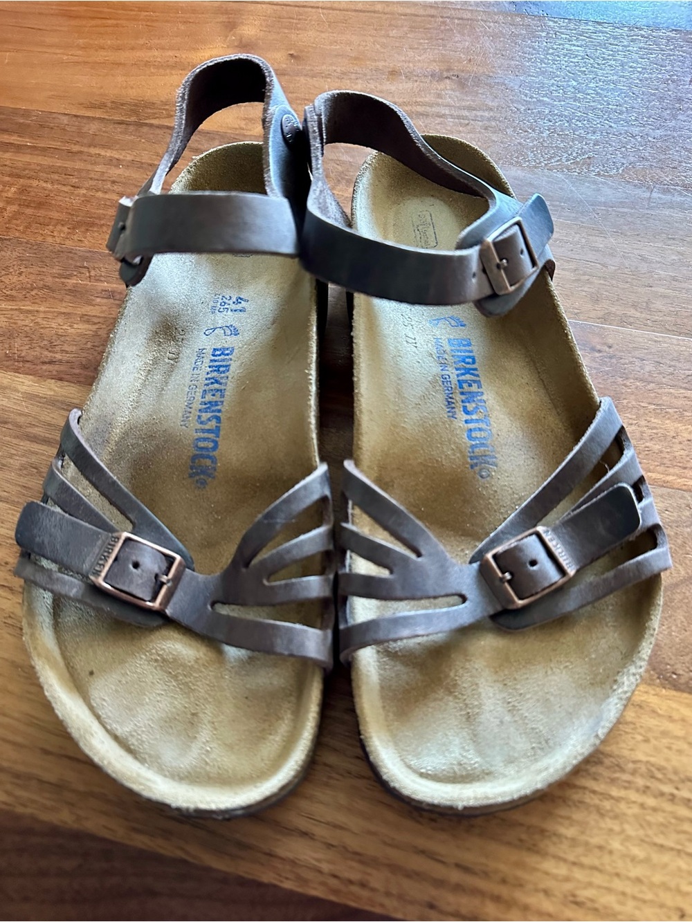 Birkenstock Brown Strap Buckle Cork-Footbed Sandals - Picture 4 of 5